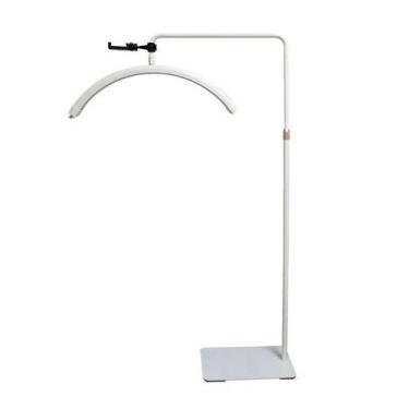 Imagem de Luminária Estética Led Meia Lua Com Suporte Celular, Branco - Aj Som A