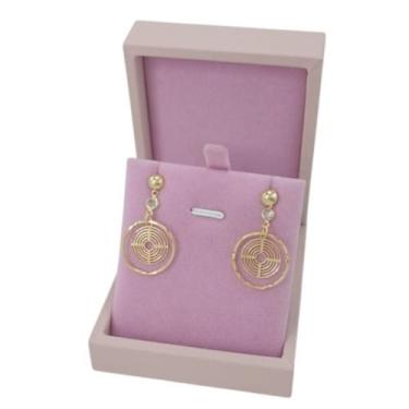Imagem de Brinco Redondo Banhado a Ouro 18K Pendurado Bijou Art