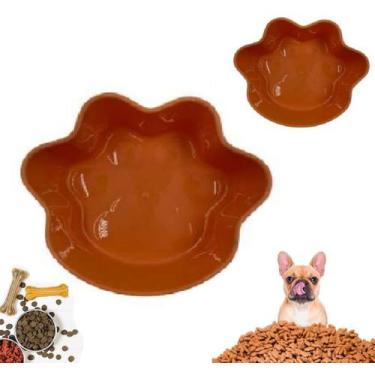 Imagem de Pote Bowl Comedouro Bebouro Pet em Forma De Patas - Inter, Laranja