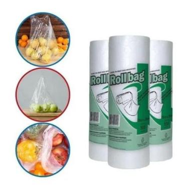 Imagem de Bobina Picotada Supermercado 20x35 Embala Roll Bag, Bobina picotada