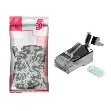 Imagem de Kit c/ 50 Unidades Plug Conector Rede Cat8 Especial Original - 5+, 062