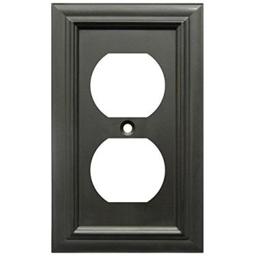 Imagem de Amerelle Continental Single Duplex Placa de parede de metal fundido em bronze polido a óleo, 1 duplex