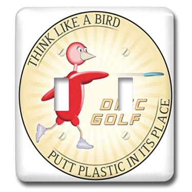 Imagem de 3dRose lsp_19246_2 Think Like A Bird 1 Red Bird Throwing Frisbee Disc Golf Putter interruptor duplo