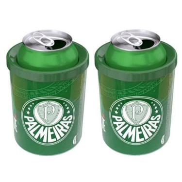 Imagem de Kit 2 Porta Latas Mantém Cerveja Refrigerante 350ml Palmeiras Produto 
