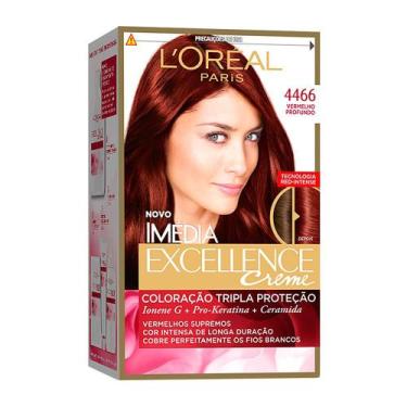 Imagem de Tintura Creme Imédia Excellence L'oréal Vermelho Profundo 4466 Kit