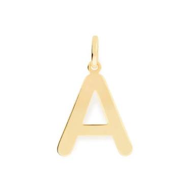 Imagem de Pingente rommanel banhado ouro 18k feminino letra inicial nome alfabet