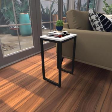 Imagem de Mesa lateral branca aparador de sofa sala mesa lateral cama - BeB
