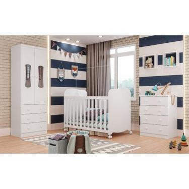Imagem de Quarto Completo Bebê Moveis Peroba Uli Luna berço americano, Branco