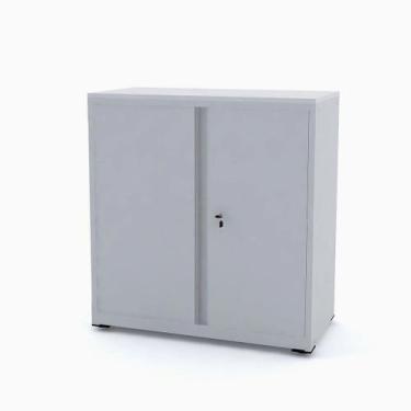 Imagem de Armário de Aço Baixo com Tampo de Madeira Ap406sl Pandin 84 cm Cinza C