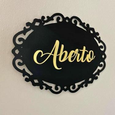 Imagem de Placa Aberto e Fechado Em Acrílico Alto Padrão Variações - Progetus, P