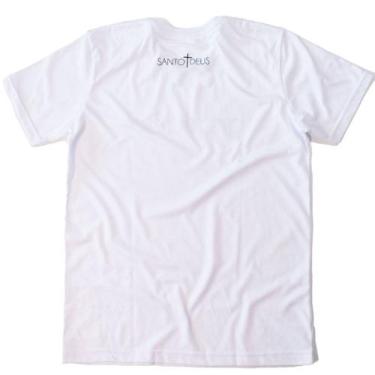 Imagem de Camiseta de Algodão Gratidão Santo Deus  Branca, GG