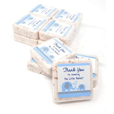 Imagem de Botanical Bars 12 lembrancinhas de sabonete Blue Elephant Thank You - lembrancinhas de sabonete de 42,5 g - lembrancinhas de chá de bebê para meninos - lembrancinhas de chá de bebê de elefante