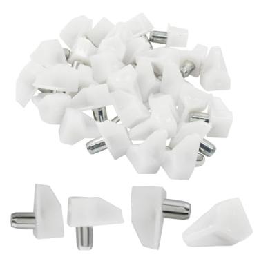 Imagem de suiwotin 30 pinos de suporte de prateleira de 5 mm (3/40.6 cm), pinos de prateleira de plástico, pinos de suporte de prateleira para armário, cozinha, pinos de suporte de prateleiras de móveis, branco