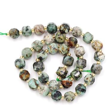 Imagem de Malahill Contas de pedra facetada natural por atacado para fabricação de joias vendidas por saco 5 fios dentro do cubo pedra de sangue africana 8 mm