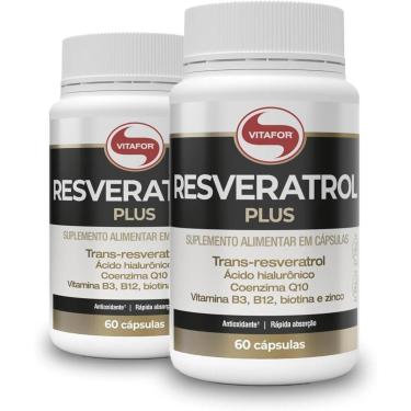 Imagem de Kit 2 Resveratrol Plus Vitafor 60 Cápsulas-Unissex