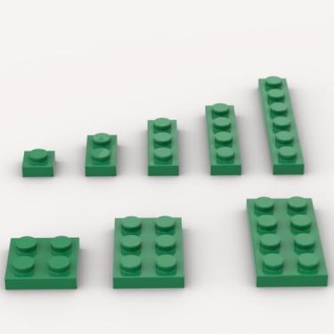 Imagem de Classic Building Plate Assortment Pack, 100Pcs Green Bulk Plates with 8 Size Building Plate Base Plate, Compatible with Lego Parts and Pieces, Building Bricks, for Most Brands(Color:Green)