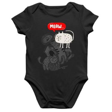 Imagem de Body Bebê Algodão Meaw - Foca na Moda, Preto, G