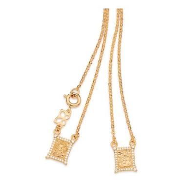 Imagem de Escapulário Formado Por Corrente De Elo Cad 532528 - Rommanel, Branco,