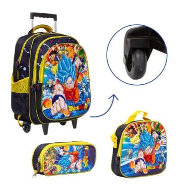 Imagem de Kit Mochila Bolsa Escolar Dragon Ball Anime Rodinha Barata - TOYS 2U