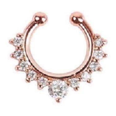 Imagem de Piercing Septo Indiano Falso Fake Strass Nariz Prata Ou Ouro - De Cast