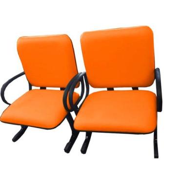 Imagem de 02 Cadeiras para Escritório para Obesos até 250kg Laranja - Design Off