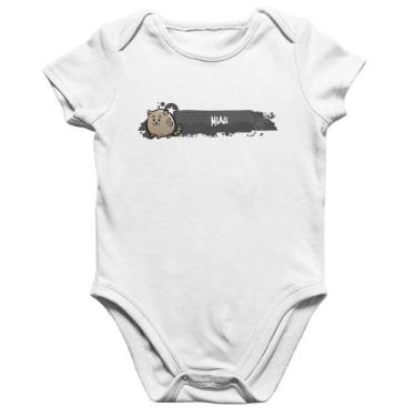 Imagem de Body Bebê Algodão Miau - Foca na Moda, Branco, M