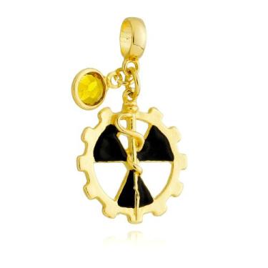 Imagem de Berloques Profissões Profissão Com Cristal Strass Banhado a Ouro 18k -