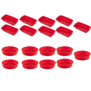Imagem de 9 Kit Forma Redonda Bolo + Forma Para Pão Sortida Silicone - QUALITY H