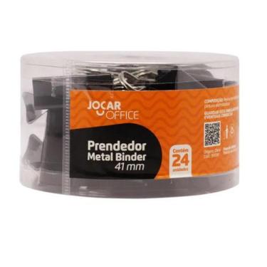 Imagem de Prendedor Metal Binder Preto 41Mm Pote/24 Un Jocar Office