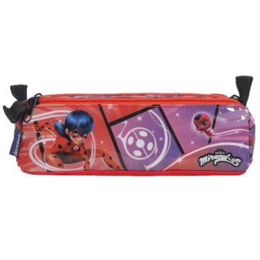 Imagem de Estojo Escolar Feminino Infantil Triplo Miraculous Ladybug - DMW