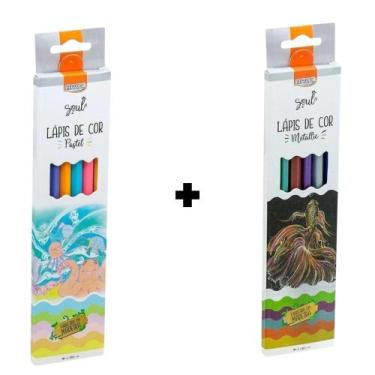 Imagem de Lápis de Cor BRW Pastel, Metalizado, Neon Opções c/ 06, 12 ou 18 Cores