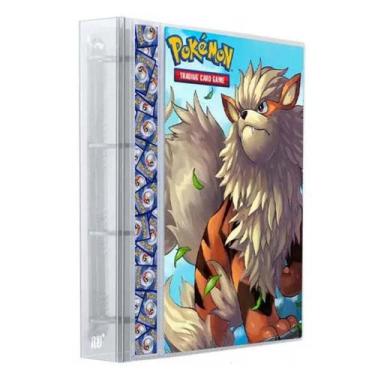 Imagem de Pasta Fichário Álbum Cristal Cartas Cards Pokémon Arcanine com 10 Folh