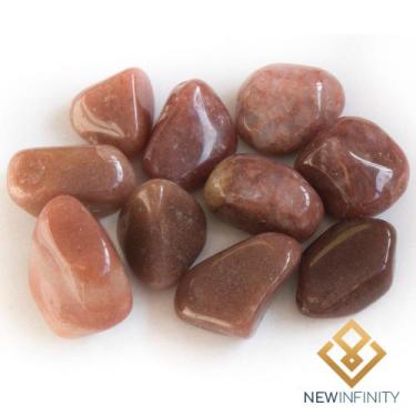 Imagem de 10 Pedras Roladas de Quartzo vermelho Rolado Cristal Natural 2cm Vital