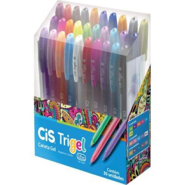 Imagem de Caneta GEL CIS Trigel 1,0MM - 30 Cores - Display com 30 - Sertic