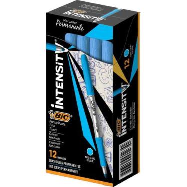 Imagem de Pincel Marcador Permanente BIC Marking Fashion 1.1MM Azul - Caixa com 