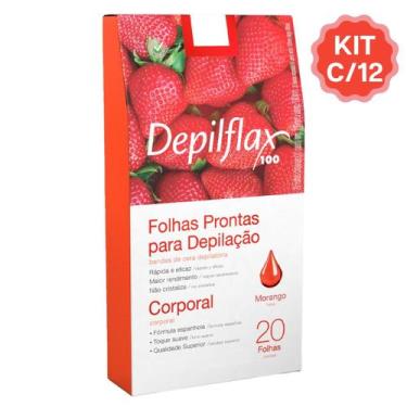 Imagem de Kit 12 Caixas Folhas Prontas Cera Depilatória Depilação Corporal Depil