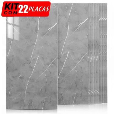 Imagem de Kit 22 Placas De Parede 3D Revestimento Mármore Autoadesivo Vinílico L