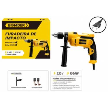 Imagem de Furadeira de impacto eletrica 1050w 220v -50hz/60hz bom-9522 - BOMDER