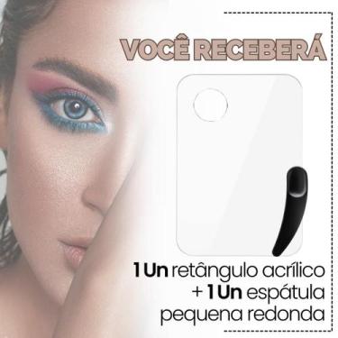 Imagem de Kit Espátula Paleta Pincel Para Mistura De Maquiagem Base Corretivo - 