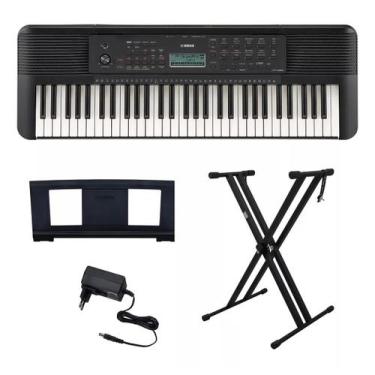 Imagem de Teclado Arranjador Yamaha PSR E283 Kit Estante X Dupla