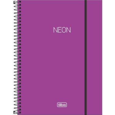 Imagem de Caderno Espiral Capa Plástica 1 Matéria Neon Lilás Tilibra