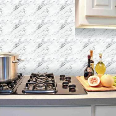 Imagem de Papel de Parede Adesivo Autocolante Vinil Textura Marmore Branco Detal