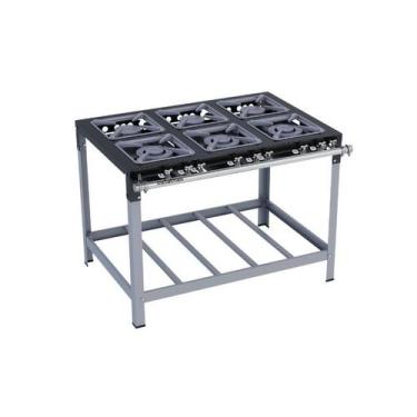 Imagem de Fogão Industrial 6 bocas 30x30 Premium Metalmaq, Gás de Botijão (GLP)