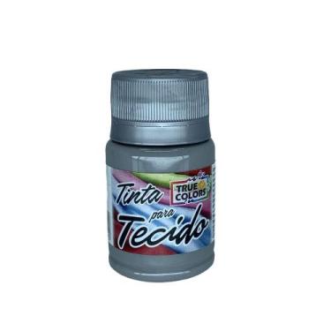 Imagem de Tinta para Tecido Tons Escuros 37ml True Colors, CINZA