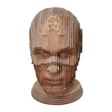 Imagem de Estatueta Rosto Ca para Decoração 3d 11x14x17 Mdf Madeira - ATACADÃO D