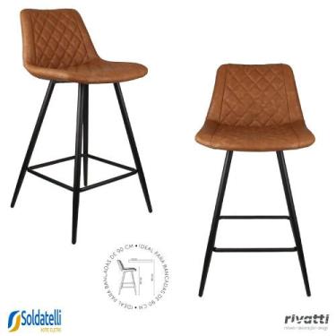 Imagem de Kit 2 Banqueta Petrópolis Baixa Várias Cores - Rivatti, Marrom