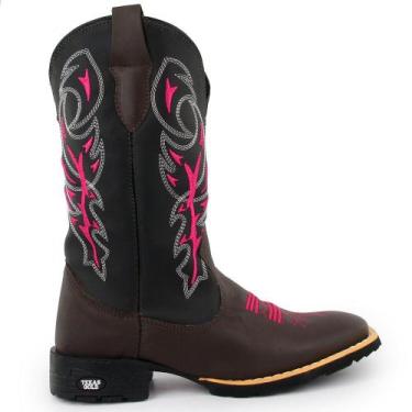 Imagem de Bota Feminina Bordada Country Texana Couro Cano Longo - Texas Gold, 38