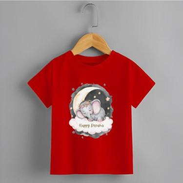 Imagem de Camiseta Infantil Menina Elefante Happy Dreams Personalizada Lançament