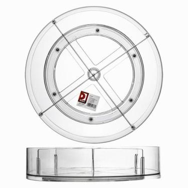 Imagem de BANDEJA GIRATORIA C/ DIVISÓRIAS REMOVÍVEIS 26,5X6,5CM Transparente - D