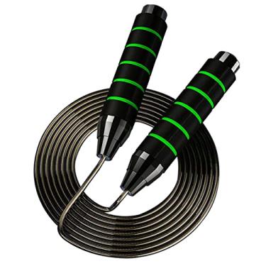 Imagem de BOZKOA Corda de pular ponderada para mulheres e homens, - Saltar velocidade de treino para crianças com 2 rolamentos - Corda de pular ajustável de PVC para profissionais de exercícios de boxe,